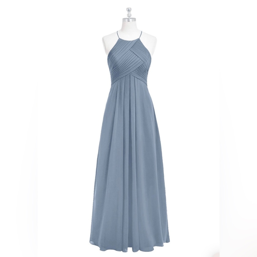 AZAZIE A-Line Halter Chiffon Floor-Length Dress Bridesmaid Wedding Formal